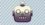 A duotoned dark purple and beige version of the Apple 'robot face' emoji, in front of a dark blue striped background