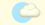 A duotoned dark purple and beige version of the Apple cloud emoji, in front of a light blue circle background